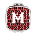 Carolines Treasures Letter M Football Cardinal and White Compact Mirror CJ1082-MSCM